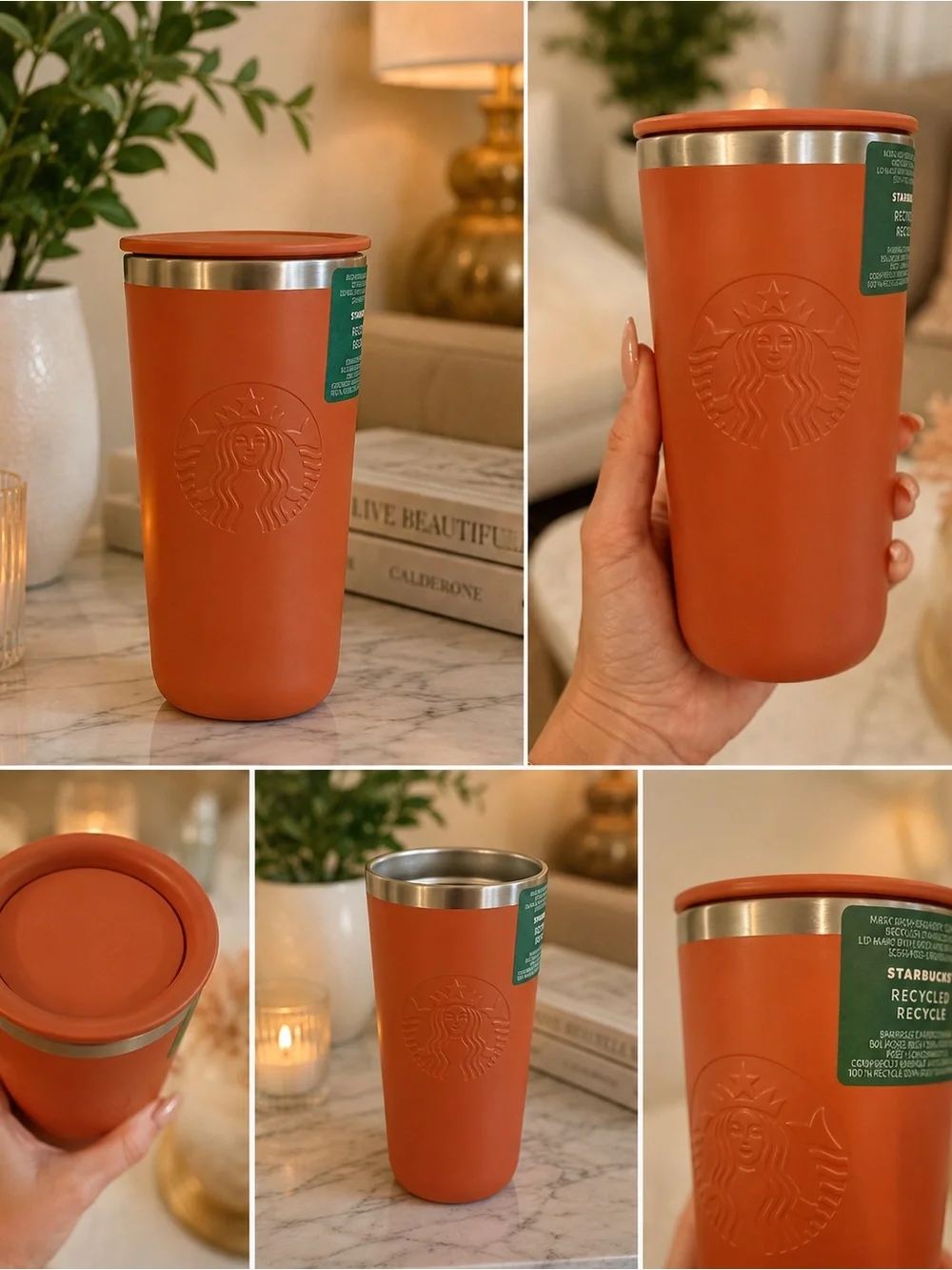 Starbucks Terracotta Color Tumbler - Insulated Travel Cup - Brand New
